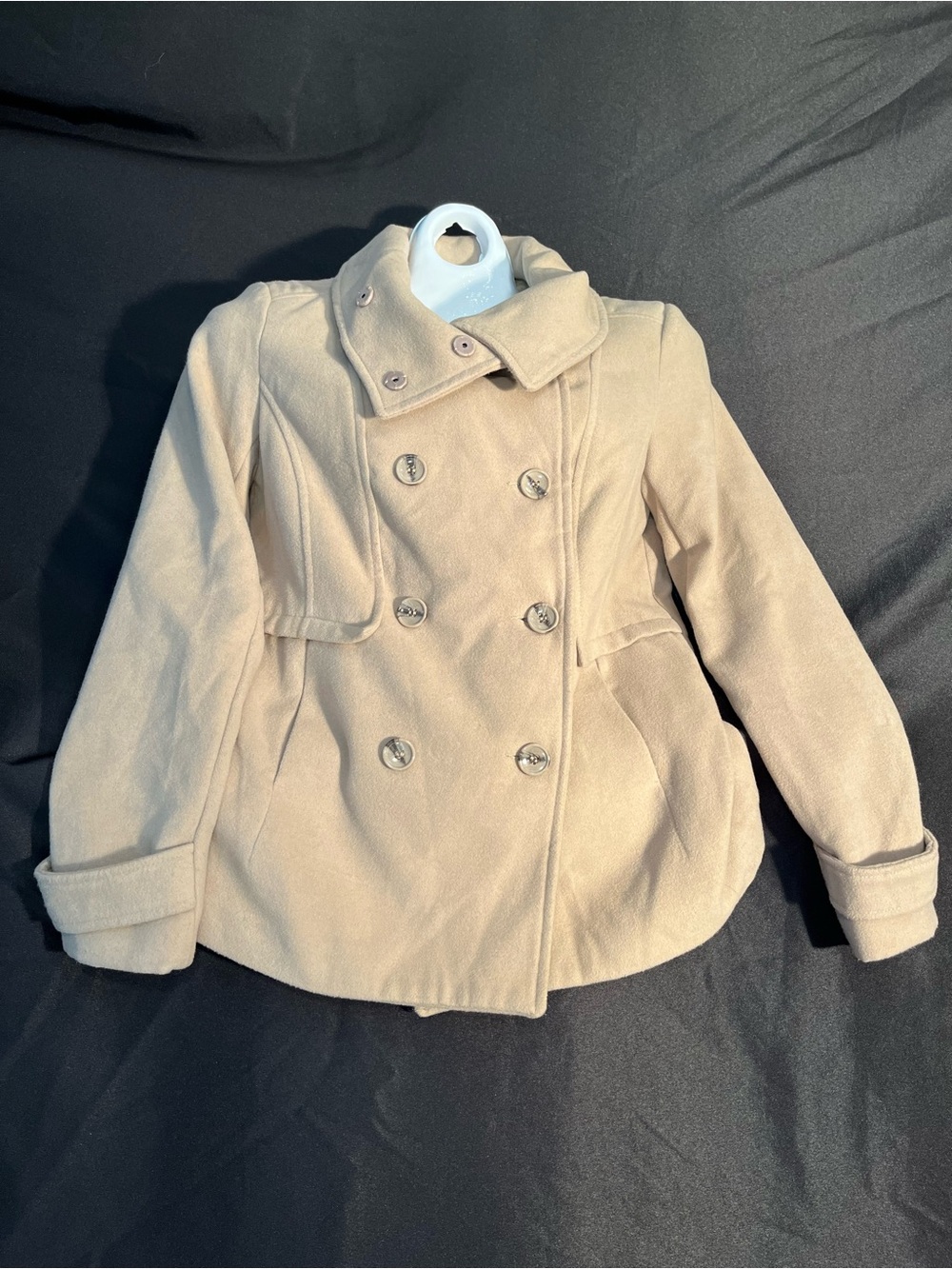Forever 21 Light Beige Double Breasted Pea Coat